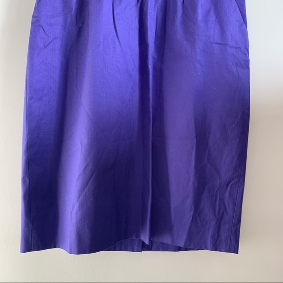 J crew director suiting dress new with tag cap sleeves in purple stretch v neck - Picture 8 of 8